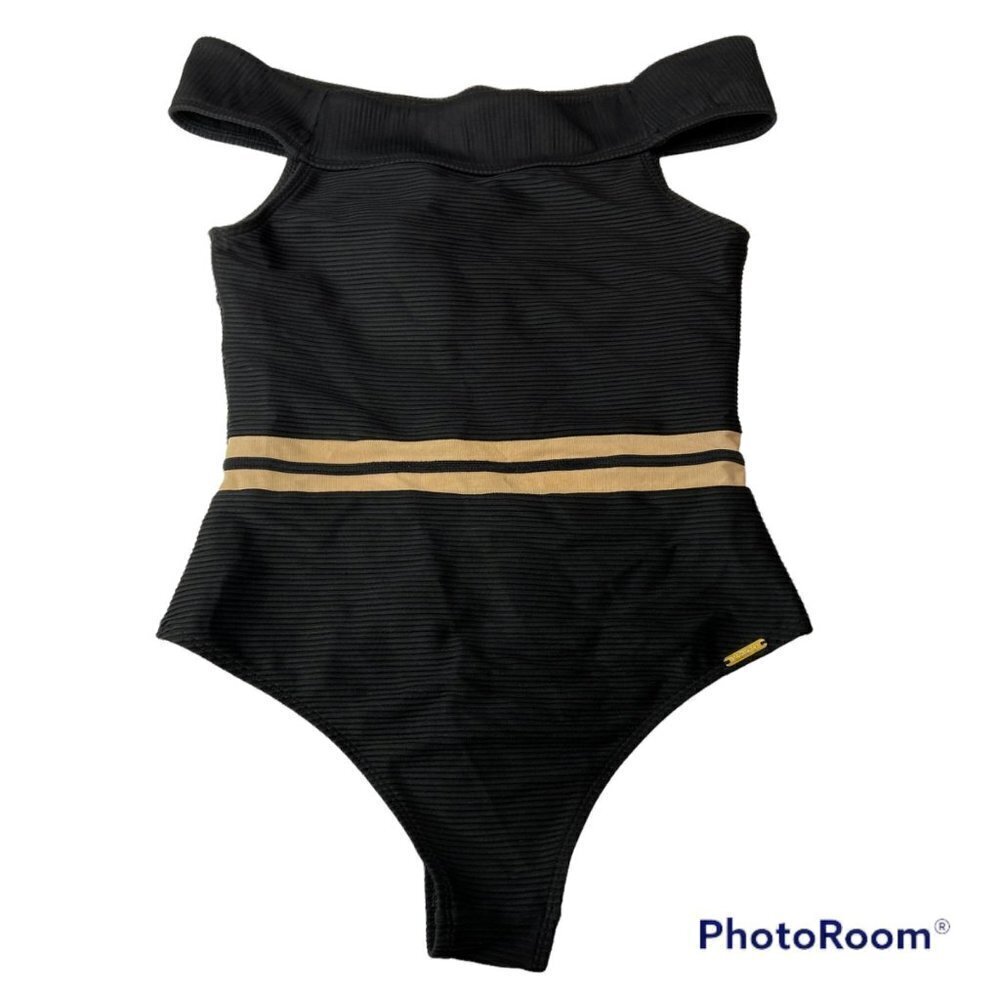 Body Glove Lurex-trimmed Black Swimsuit Size XSmall